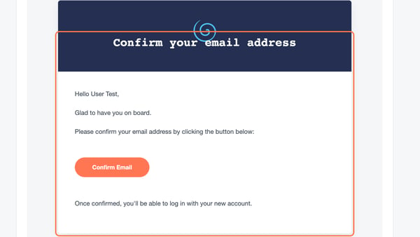 Click on Confirm your email address…